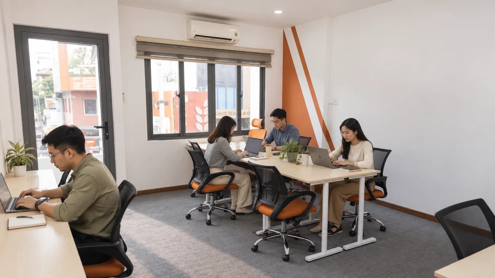 Minh họa đội ngũ làm việc trong văn phòng riêng