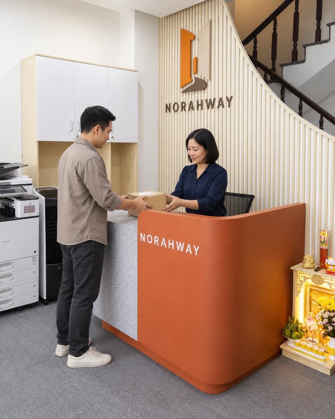 Minh họa dịch vụ tiếp nhận bưu phẩm